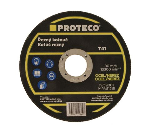 Proteco - 10.20-R-125-10 - kotouč řezný 125x1.0/1.2 mmx22.2mm, rovný, ocel-nerez