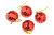 Vánoční kouličky (4cm), disco koule, červené - Set 4ks - 8718158437136