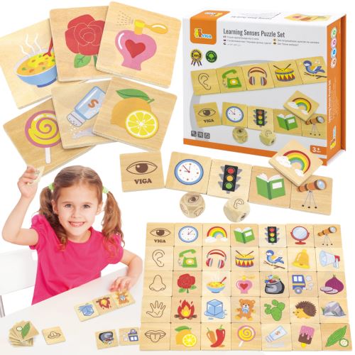 VIGA Educational Game Learning Puzzle Sort Senses 37 ks.