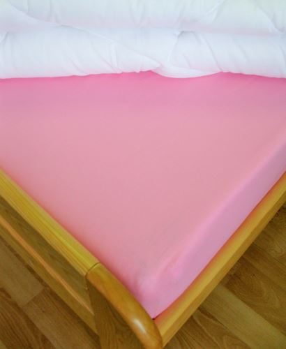 Veratex Bavlněné prostěradlo s gumou  90x200 cm do výšky matrace 15 cm (růžové)