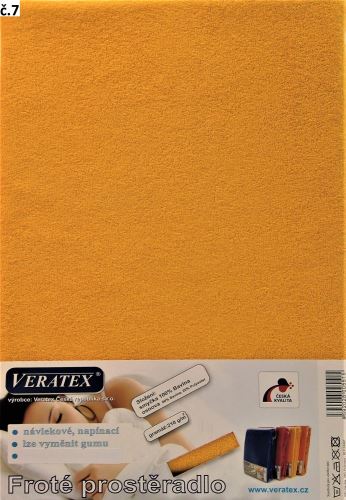 Veratex Froté prostěradlo 90x200/25cm (č. 7-sytě žluté)