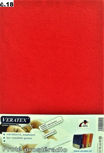 Veratex Froté prostěradlo  80x220cm (č.18-červená)