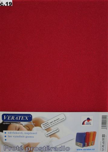 Veratex Froté prostěradlo 90x200/17cm (č.19-vínová)