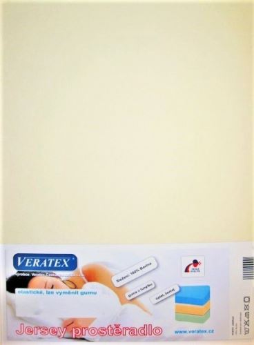 Veratex Jersey prostěradlo 90x200/15 cm (č. 2-smetanová)