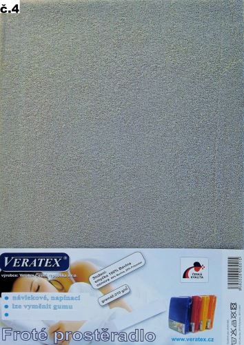 Veratex Froté prostěradlo 180x220 cm (č. 4-šedá)
