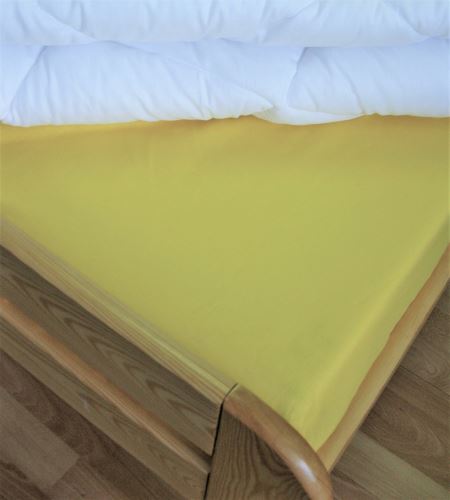 Veratex Bavlněné prostěradlo s gumou 140x200 cm světle žluté