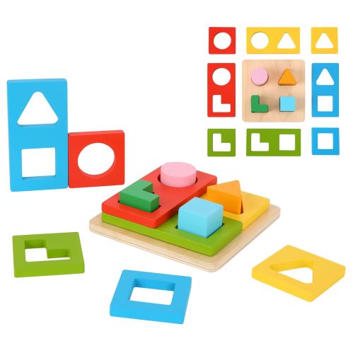 TOOKY TOY Montessori puzzle tvary a barvy FSC