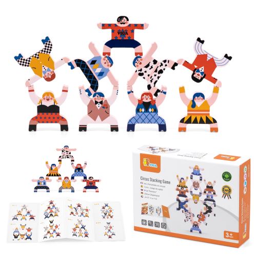 Arkádová hra VIGA Balancing Men Circus Puzzle 12 prvků