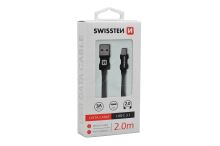 Datový kabel SWISSTEN USB-C 3.1 v odolném zpracování (2m) - 8595217455337