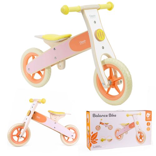Dřevěné balanční kolo CLASSIC WORLD pro děti oranžová kola