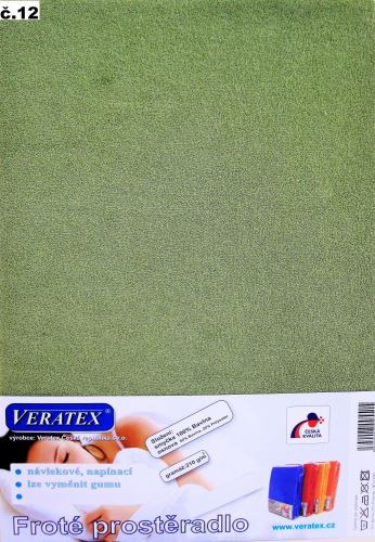 Veratex Froté prostěradlo 160x220 cm (č.12-stř.zelená)