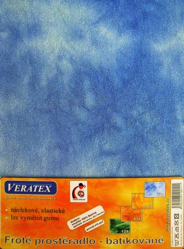 Veratex Froté prostěradlo  batika 200x220 cm modrá batika