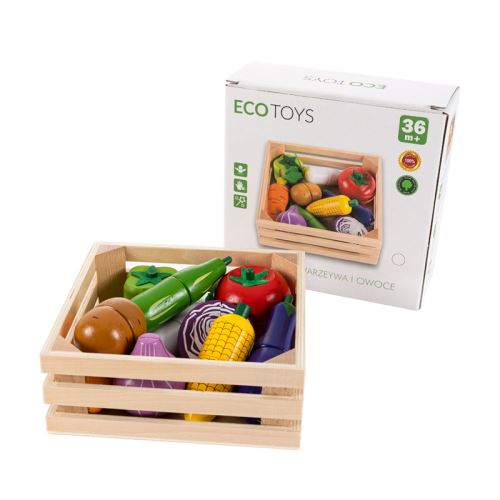 Dřevěné krájení zeleniny s magnety - Made by ECOTOYS