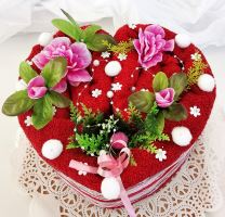 Veratex Veratex Textilní dort červené srdíčko