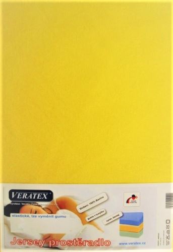 Veratex Jersey prostěradlo postýlka 70x160 cm (č. 6-stř.žlutá)