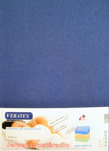 Veratex Jersey prostěradlo 90x200/25 cm (č.24-nám.modrá) SKLADEM POSLEDNÍ 1KS