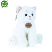 Plyšová kočka sedící bílá30cm ECO-FRIENDLY (8590687211056)