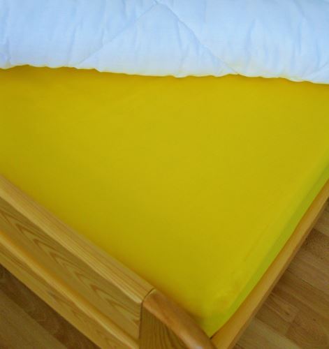 Veratex Bavlněné prostěradlo s gumou  90x200 cm do výšky matrace 15 cm (žlutá)