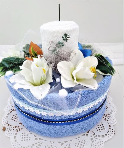 Veratex Veratex Textilní dort svícen modro/ bílý
