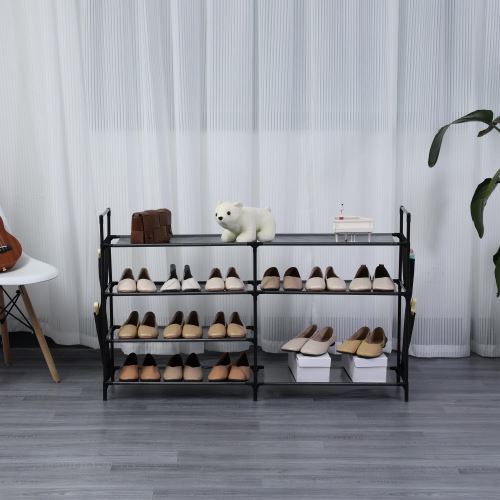 Herzberg 7 Layer Storage Shoe Rack -112x70cm Black