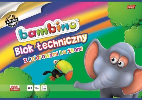 Technický blok Bambino barevný a3 10 / listy