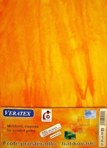 Veratex Froté prostěradlo  batika 70x140 cm sytě žlutá batika