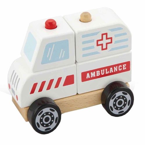 Viga dřevěné bloky Ambulance Ambulance Automobil Auto Ambulance
