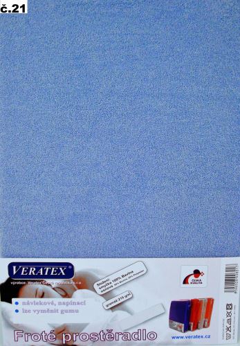 Veratex Froté prostěradlo  90x210 cm (č.21-sv.modrá)