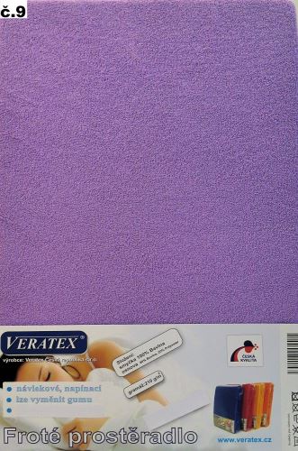 Veratex Froté prostěradlo postýlka 70x160 cm (č. 9-tm.fialová)