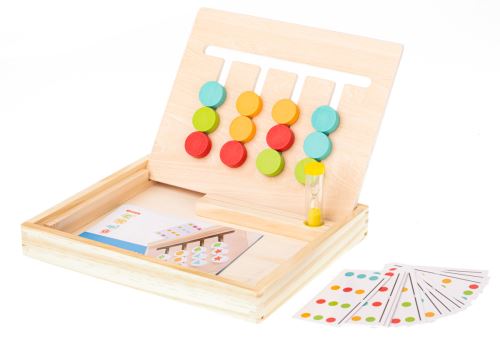 Dřevěná vzdělávací hračka barevně odpovídá krabičkám