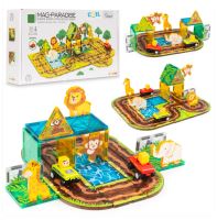 Sada magnetických cihliček pro děti 45 kusů zvířátka auta