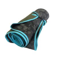 Aesthetic Softshellová outdoorová deka - Khaki maskáč s tyrkysovým lemem Rozměr: 145x200 cm - velká  s popruhem