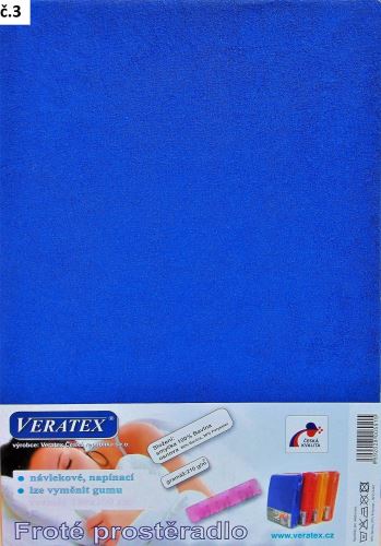 Veratex Froté prostěradlo 180x200/20cm (č. 3- tm.modrá)