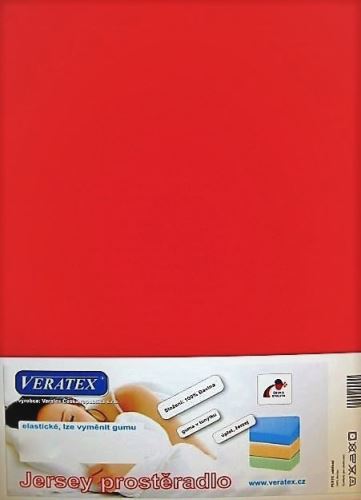 Veratex Jersey prostěradlo postýlka 70x160 cm (č.18-červená)