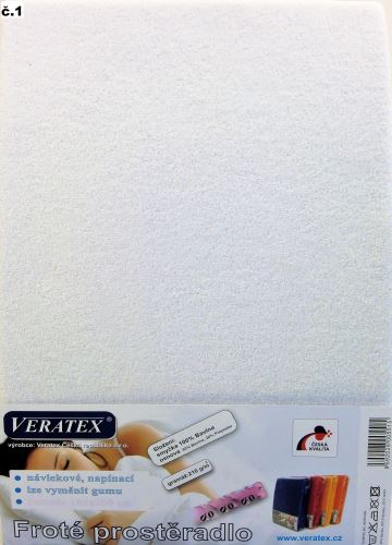 Veratex Veratex Froté prostěradlo  80x200/16 cm (č. 1-bílá)