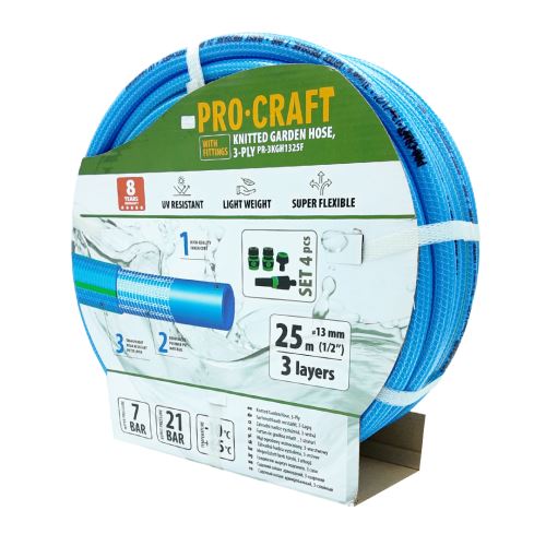 Modrá zahradní hadicí Procraft PR-3KGH1325F | PR-3KGH1325F, 6976174162827