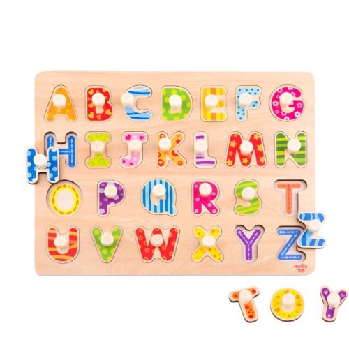 TOOKY TOY Puzzle Puzzle s kolíky abeceda