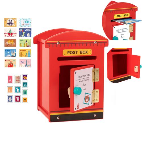 TOOKY TOY Dřevěná poštovní schránka pro děti 21el. FSC