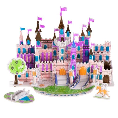 Puzzle 3D zbarvení hrad 38el.