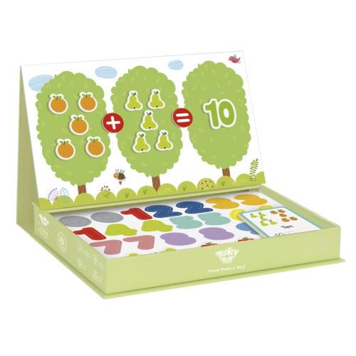 TOOKY TOY Dřevěná magnetická hra Puzzle pro děti Učíme se počítat ovoce čísla 81 el.