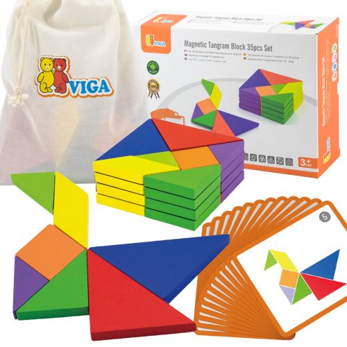 VIGA Tangram Dřevěné puzzle s certifikací FSC