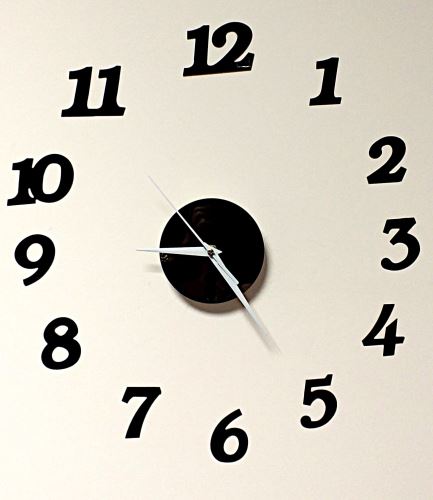 Nástěnné hodiny černé 12 hodin