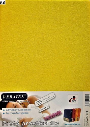 Veratex Froté prostěradlo postýlka 70x160 cm (č. 6-stř.žlutá)