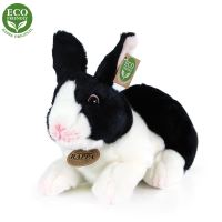 Plyšový králík bílo-černý ležící 24 cm ECO-FRIENDLY (8590687203372)