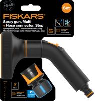 Fiskars Comfort set - zavlažovací pistole multi + hadicová spojka Comfort STOP 1/2&quot; - 5/8&quot; (1057609)