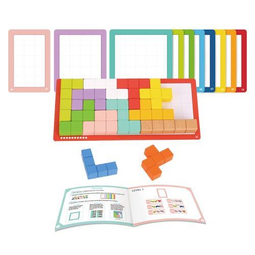 Tooky Toy Puzzle Blocks Tetris 10 úrovní obtížnosti 22 ks.