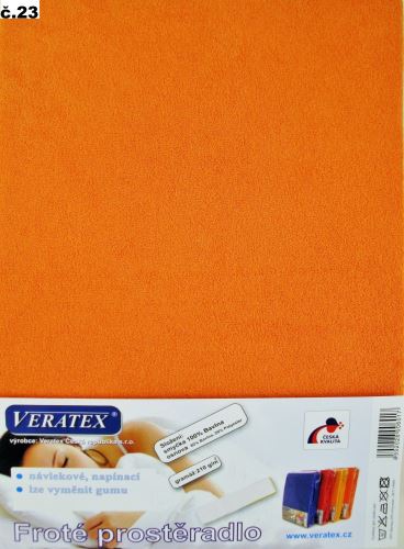 Veratex Froté prostěradlo 90x200/25cm (č.23-oranžové)