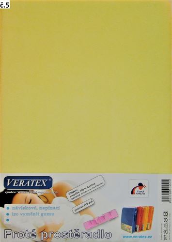 Veratex Froté prostěradlo postýlka 70x160 cm (č. 5-sv.žlutá)