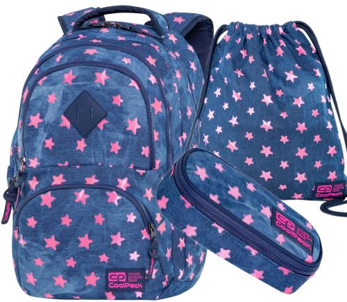Coolpack batoh  3v1, šipka, růžový, stars