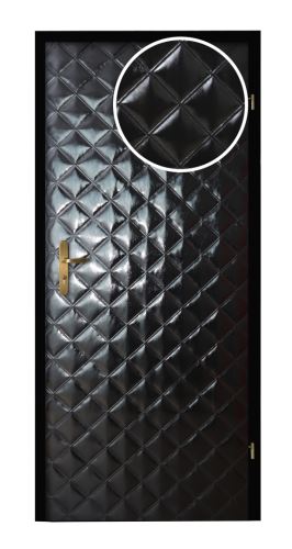 STANDOM Koženkové čalounění dveří vzor KARO T3 Černá lakovaná velké 10x10 pro dveře 60, 70, 80 a 90cm